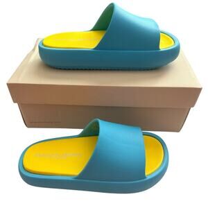 J Slides Squish Slip Ons Women Size 8 Turquoise Beach Lounge Sandals  New In Box